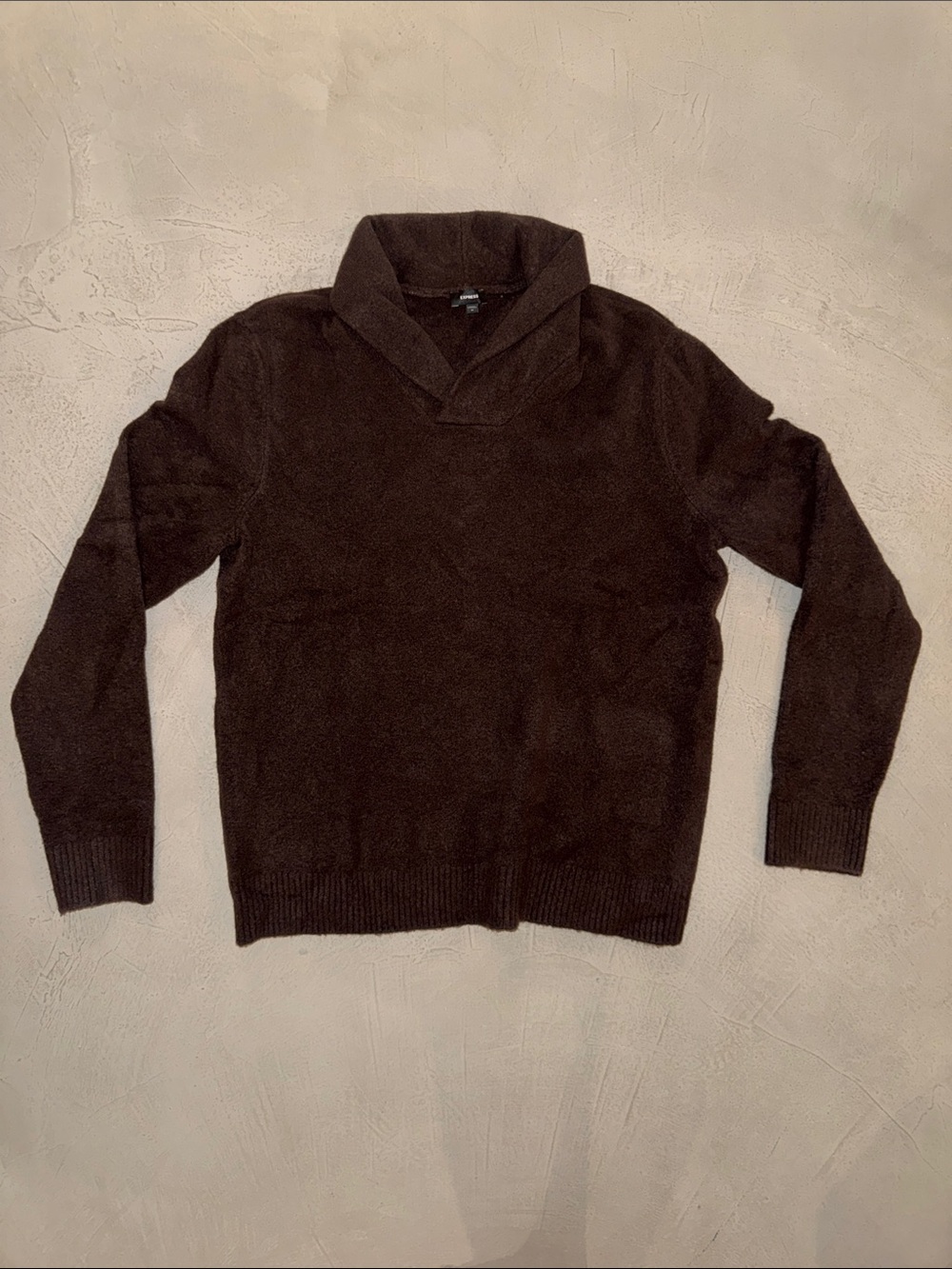 Express Men's Dark Brown Cowl Neck Turtleneck Shawl Collar Sweater